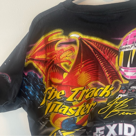 90s NASCAR Jeff Burton double sided print graphic tee L - Picture 8 of 9